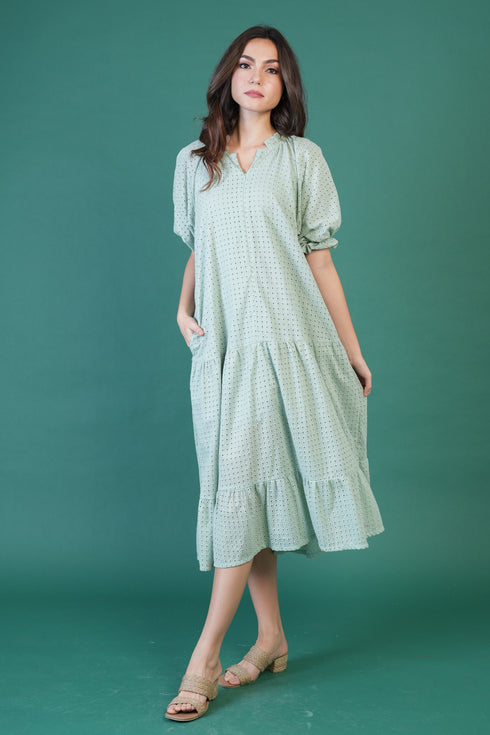 GET SPOTTED SHOP STOCKS Jenny Hues of Summer: NEW Audrey Premium Eyelet Dress